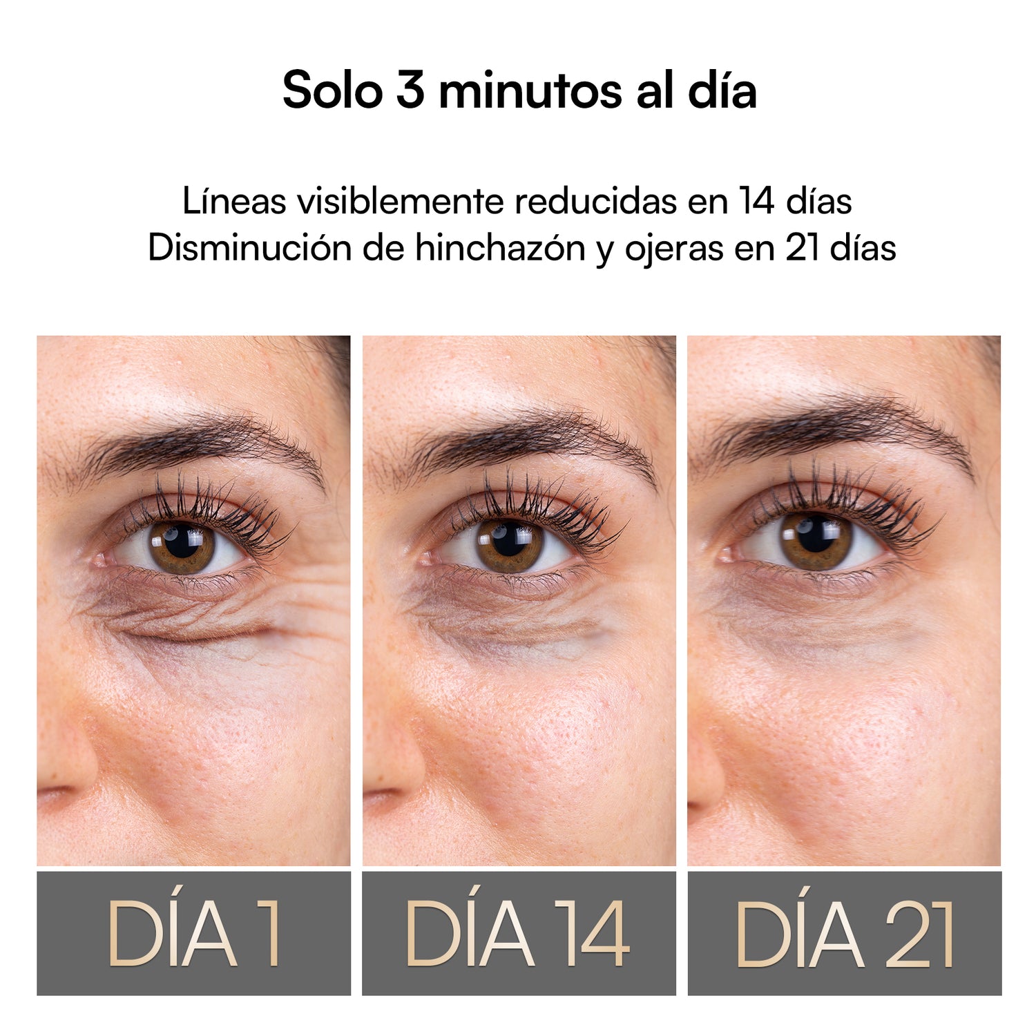INIA LUMIN eye care device results: Reduced wrinkles and puffiness in 14 days, anti-aging eye care