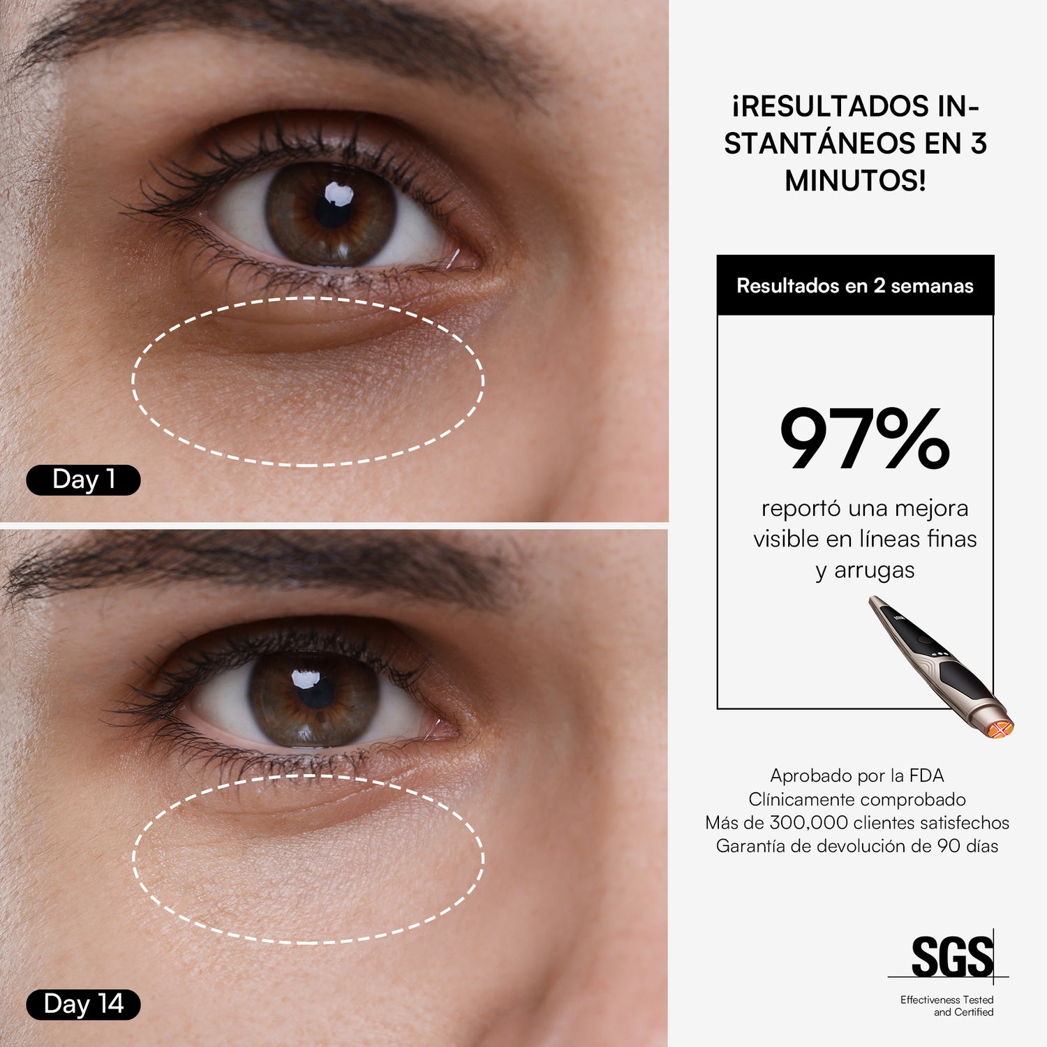 INIA LUMIN eye care, reduced wrinkles. 97% improved in 2 weeks, FDA approved, clinically proven.