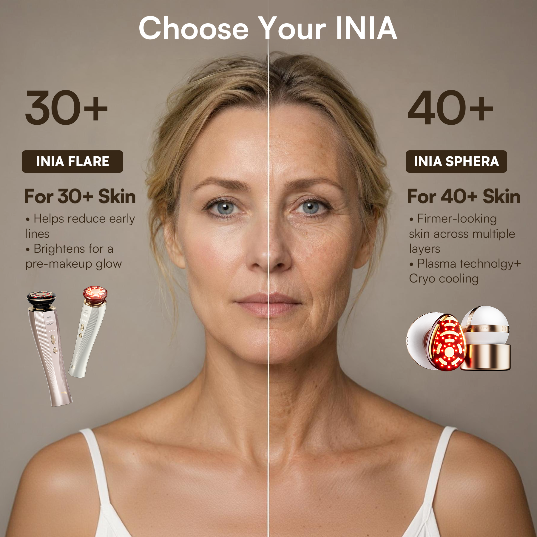 INIA FLARE Microcurrent Facial Device