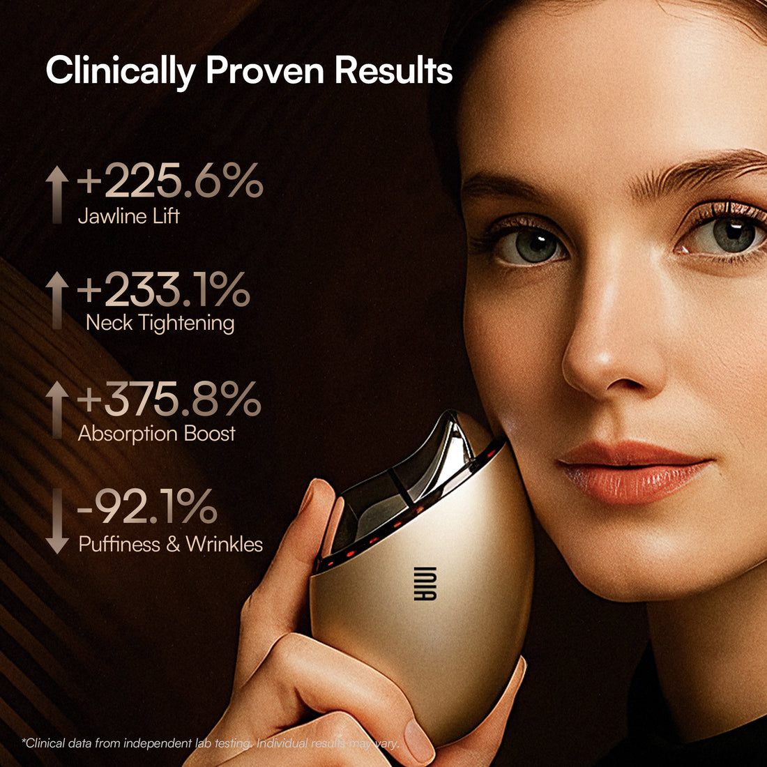 INIA GLACE Microcurrent Lymphatic Drainage Beauty Device