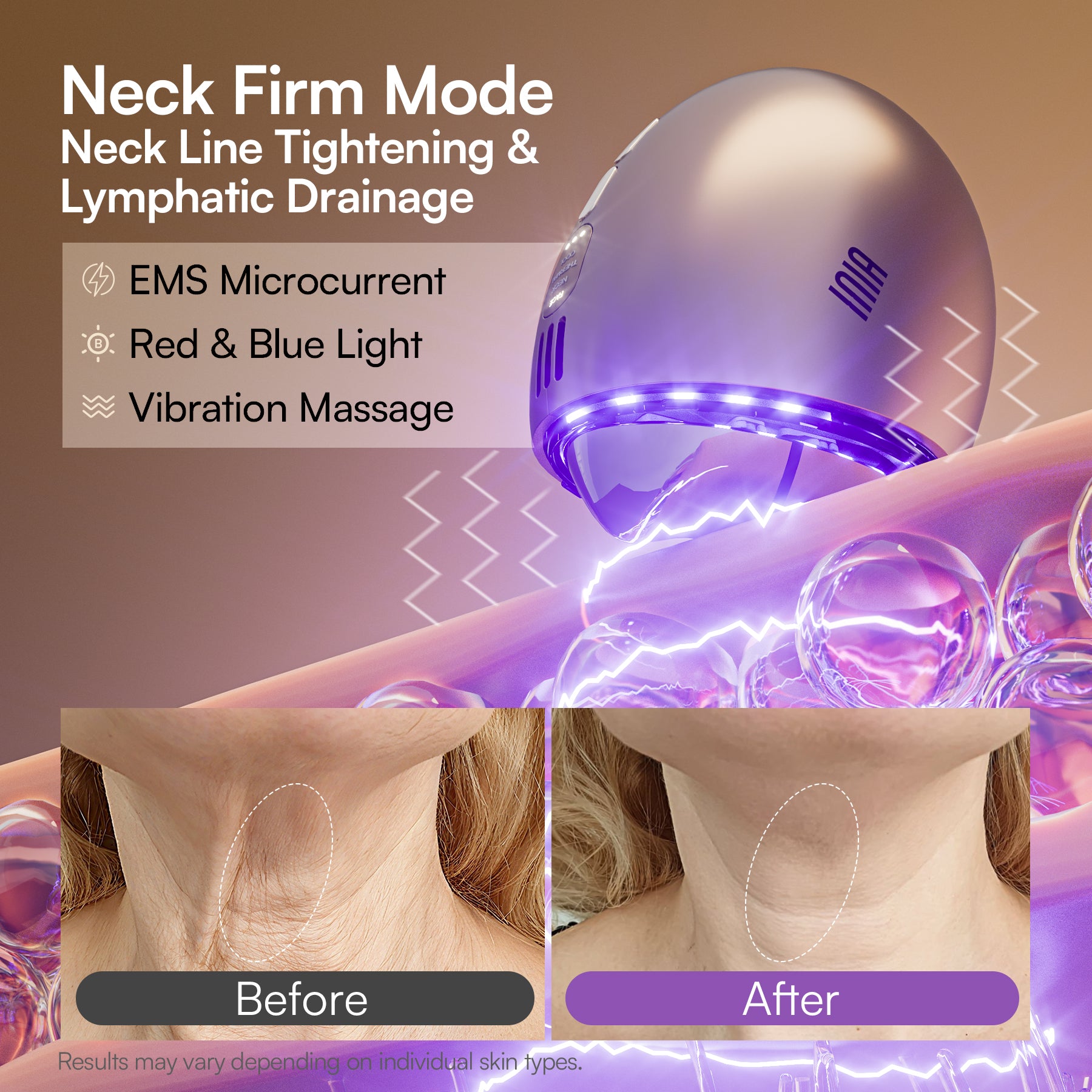 INIA GLACE 7-in-1 Microcurrent Gua Sha Facial Device