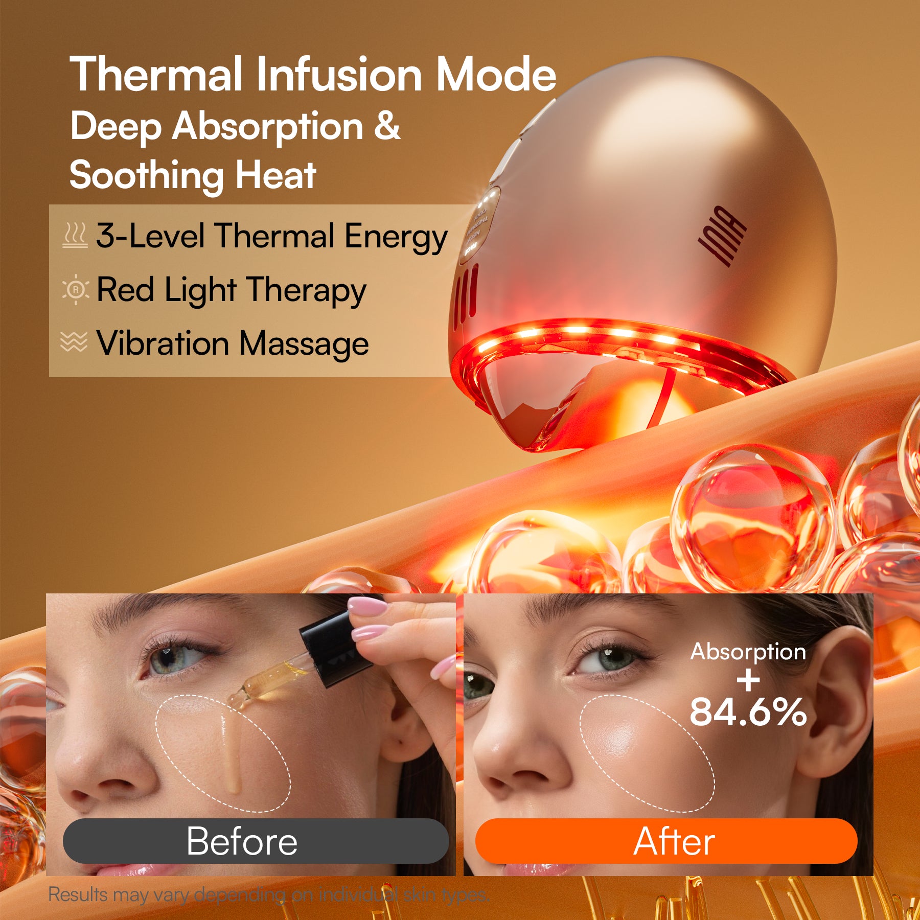 INIA GLACE 7-in-1 Microcurrent Gua Sha Facial Device