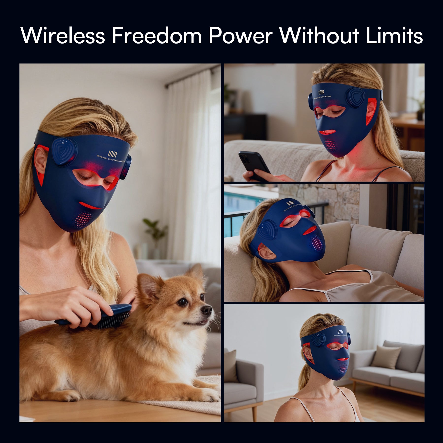 INIA GLOW 4D 940nm Dual NIR Wireless LED Mask