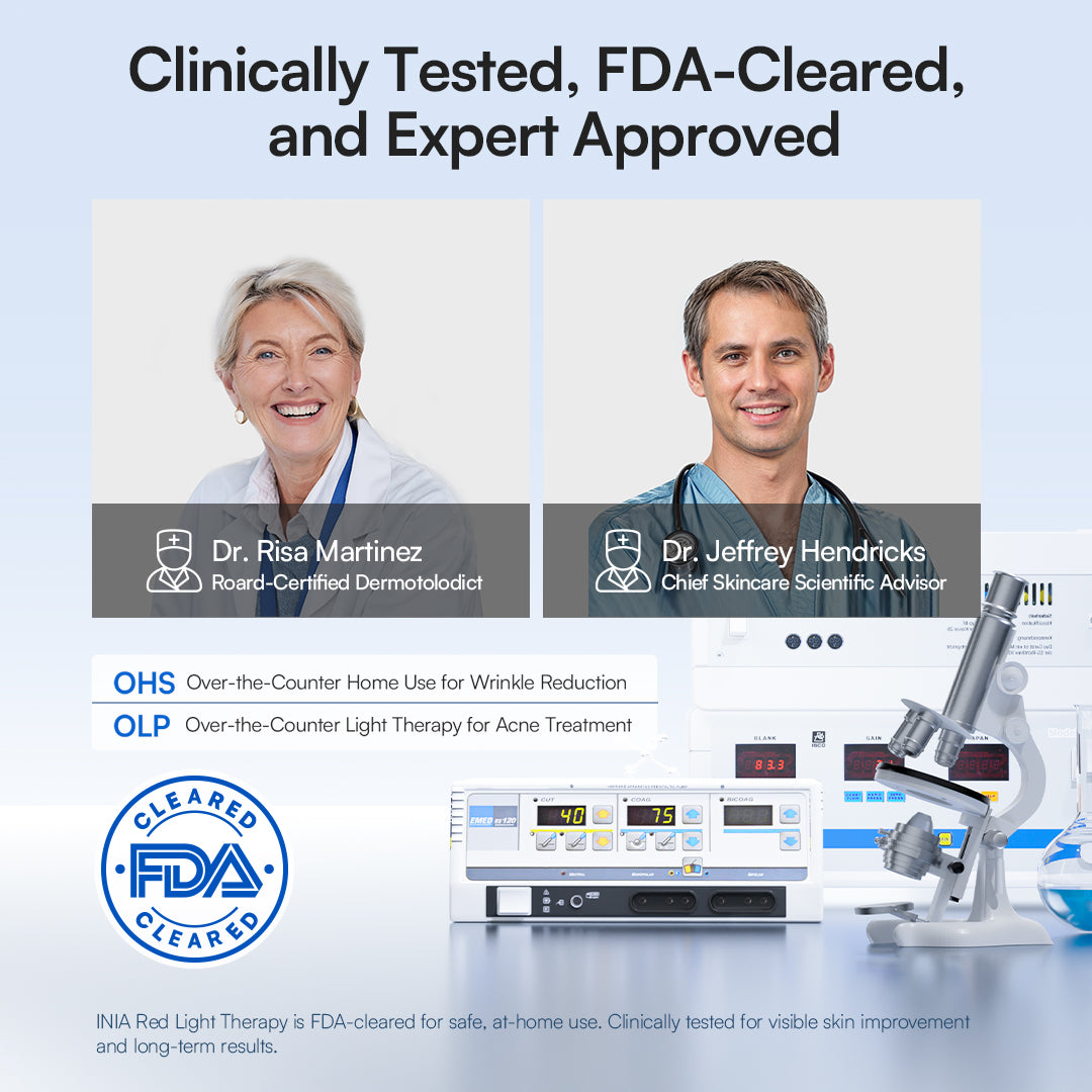 INIA Advanced Red Light Therapy Set for Face, Neck, and Chest