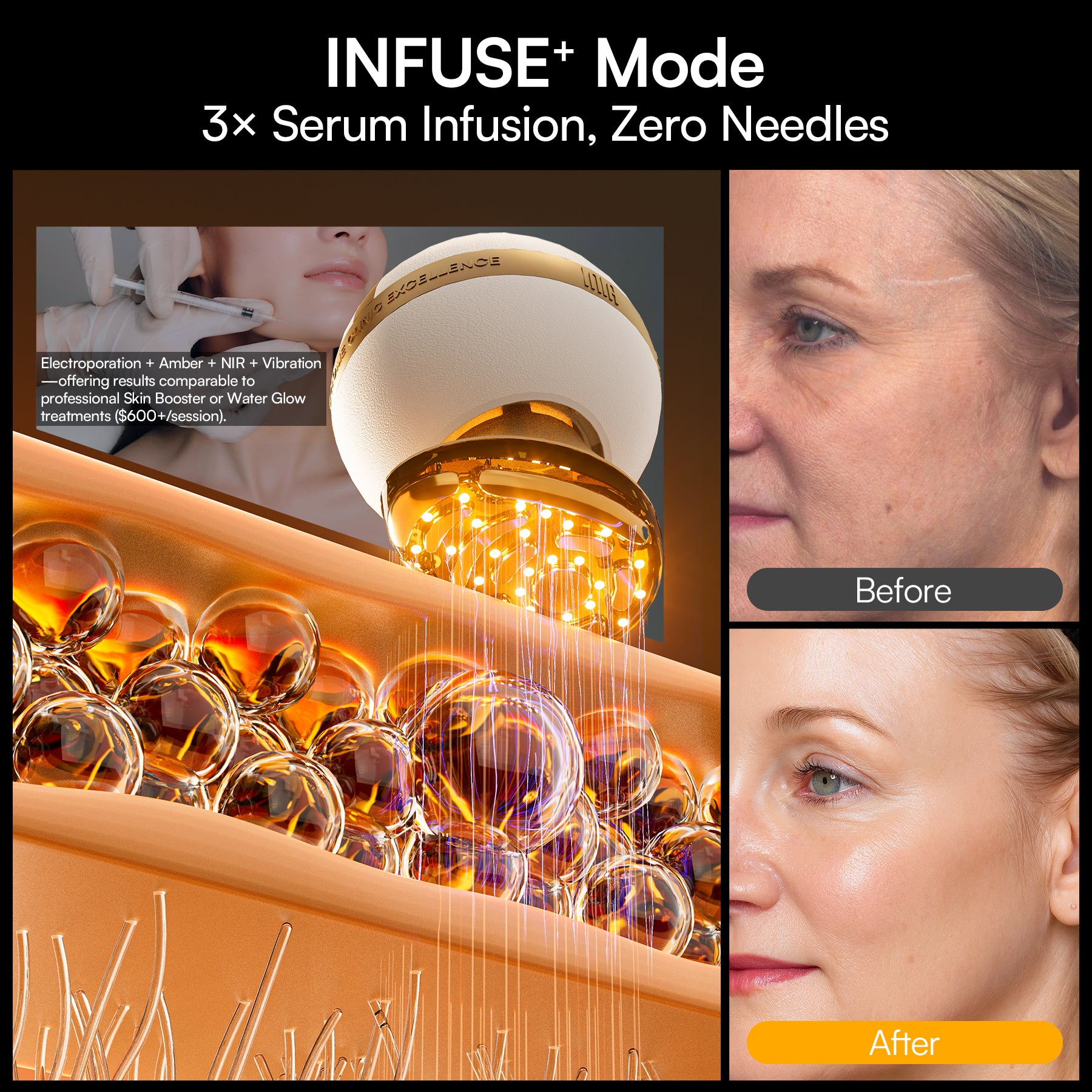 INIA SPHERA At-Home Clinical-Grade RF, EMS & LED Rejuvenation Device