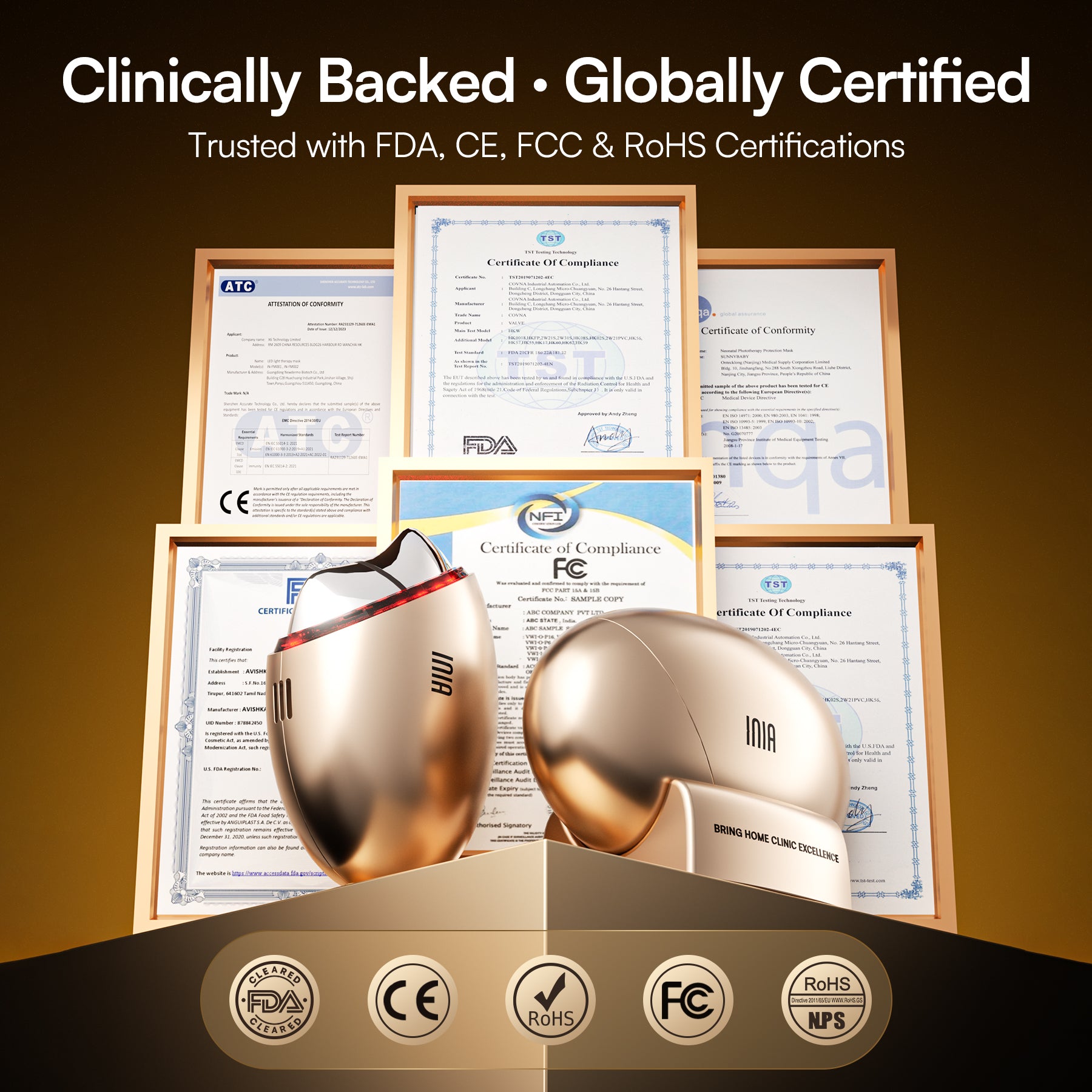 INIA GLACE 7-in-1 Microcurrent Gua Sha Facial Device