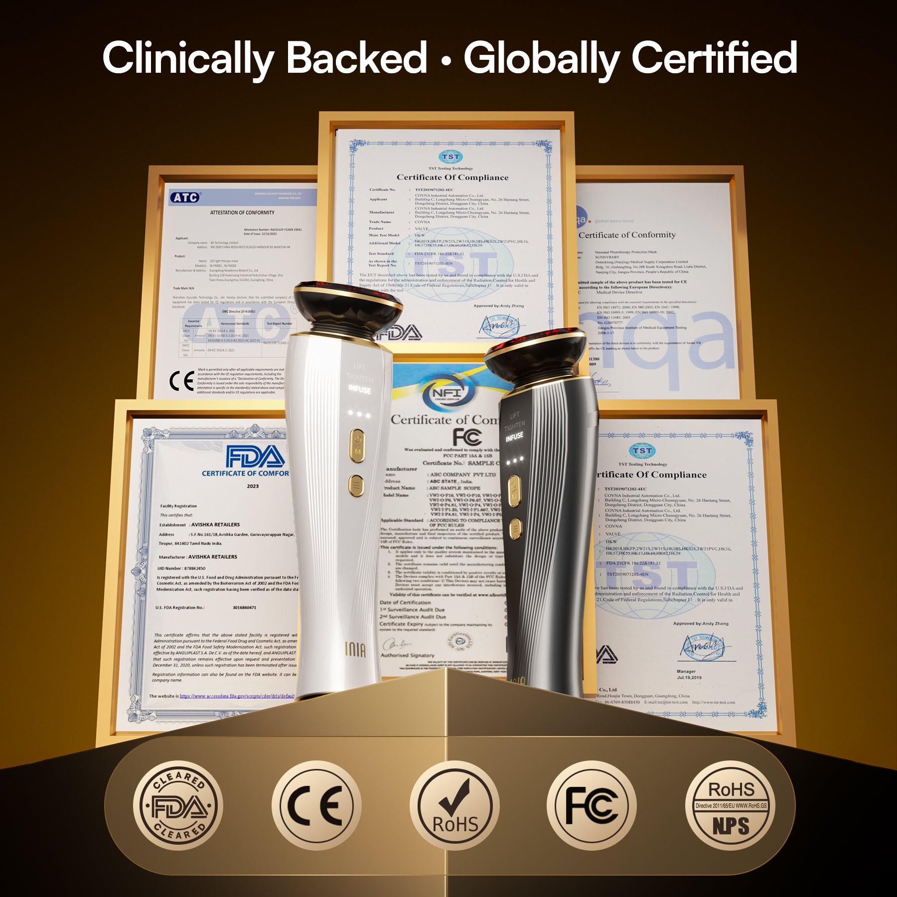 INIA FLARE Microcurrent Facial Device