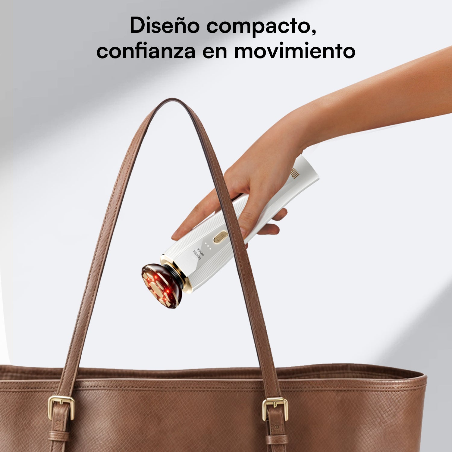 INIA FLARE microcurrent device, red light, compact design for facial skincare