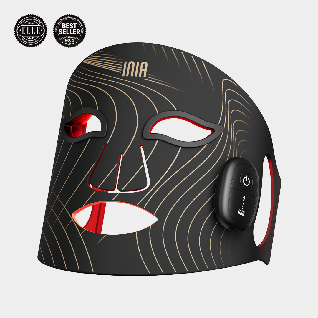INIA GLOW Wireless Red Light Therapy Mask with ElectroLuminance for Skincare - Best Seller