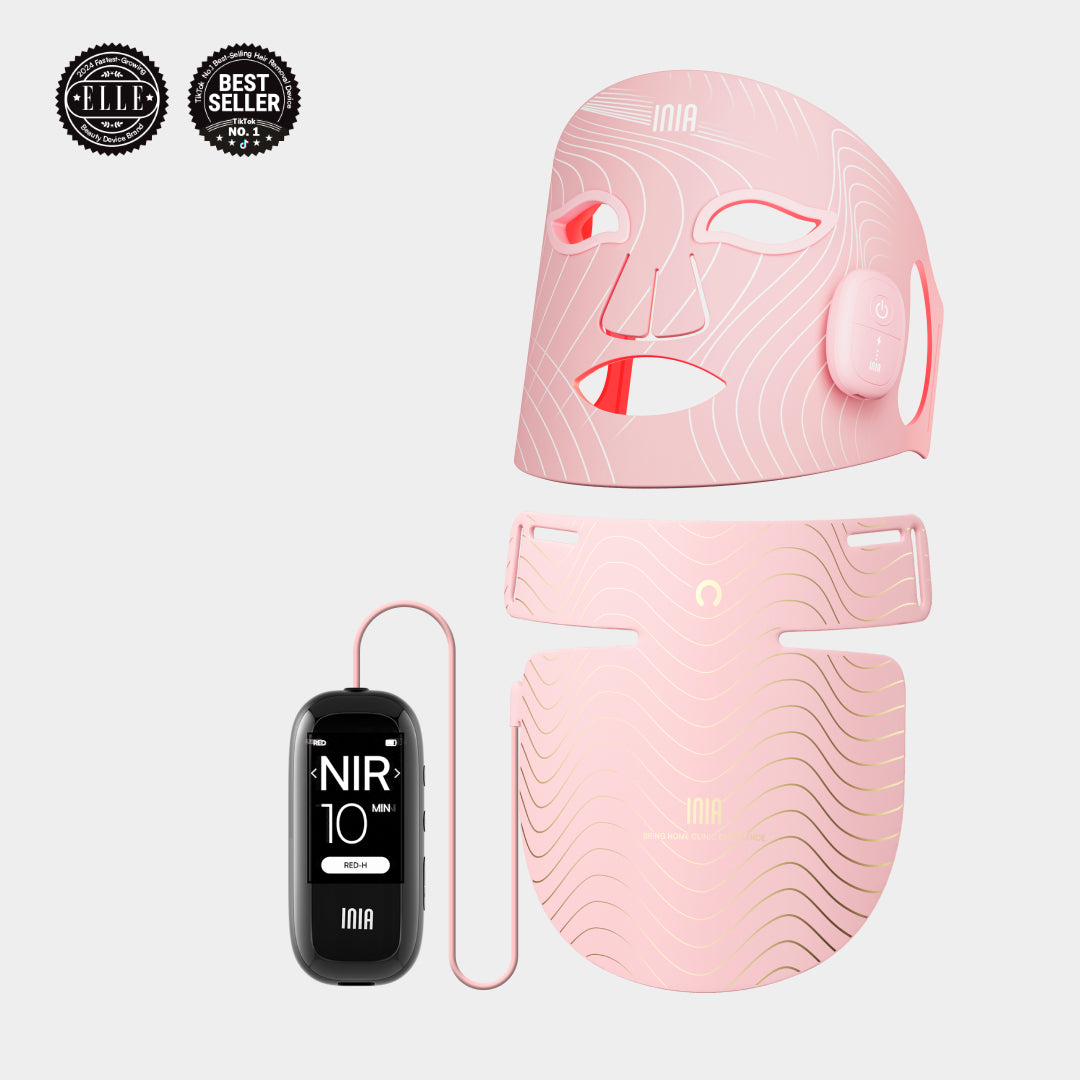 Kit de terapia de luz roja INIA para rostro, cuello y escote