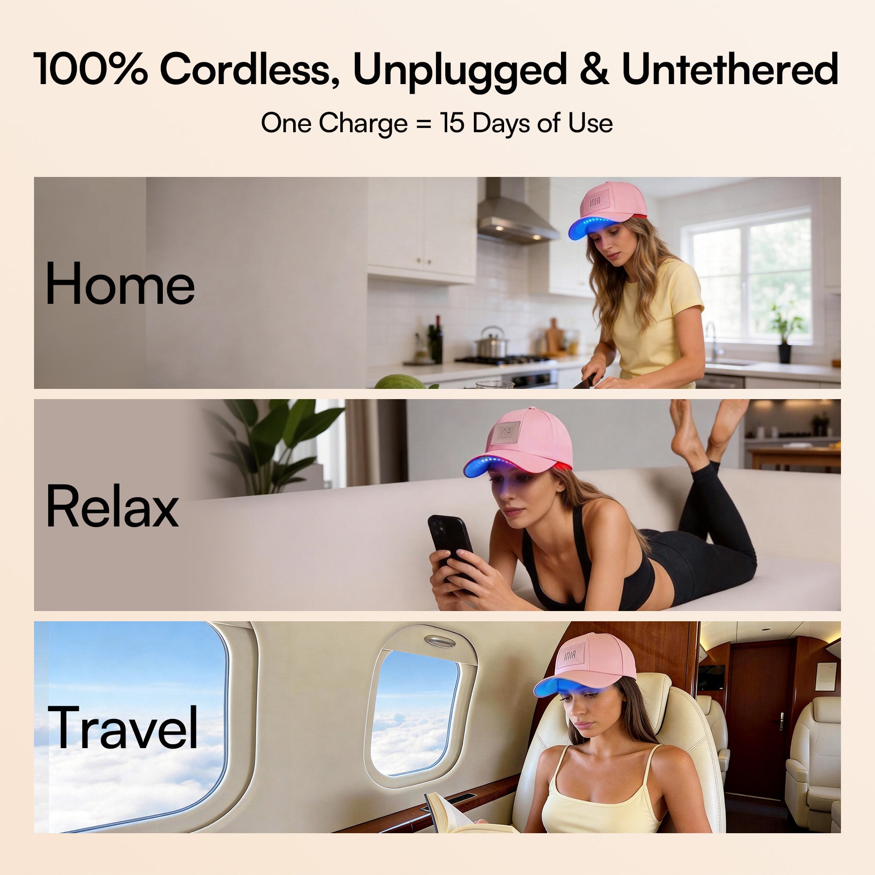 INIA REGEN Laser & Red Light Cap
