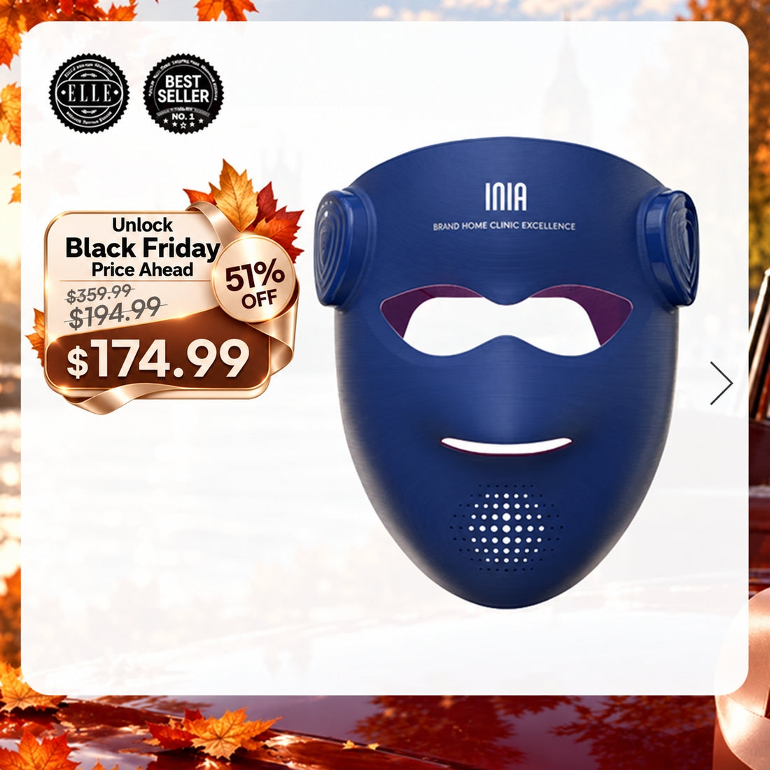 INIA GLOW 4D 940nm Dual NIR Wireless LED Mask