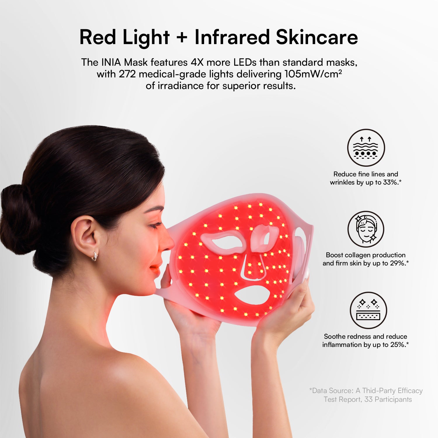 INIA GLOW Wireless Red Light Therapy Mask