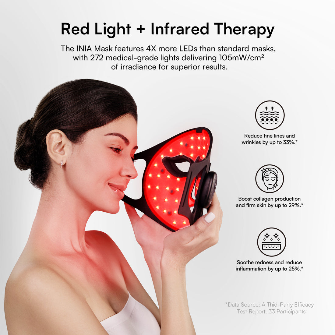 INIA GLOW Wireless Red Light Therapy Mask