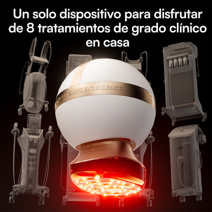 INIA SPHERA Dispositivo de rejuvenecimiento con RF, EMS y LED de grado clínico para uso en casa