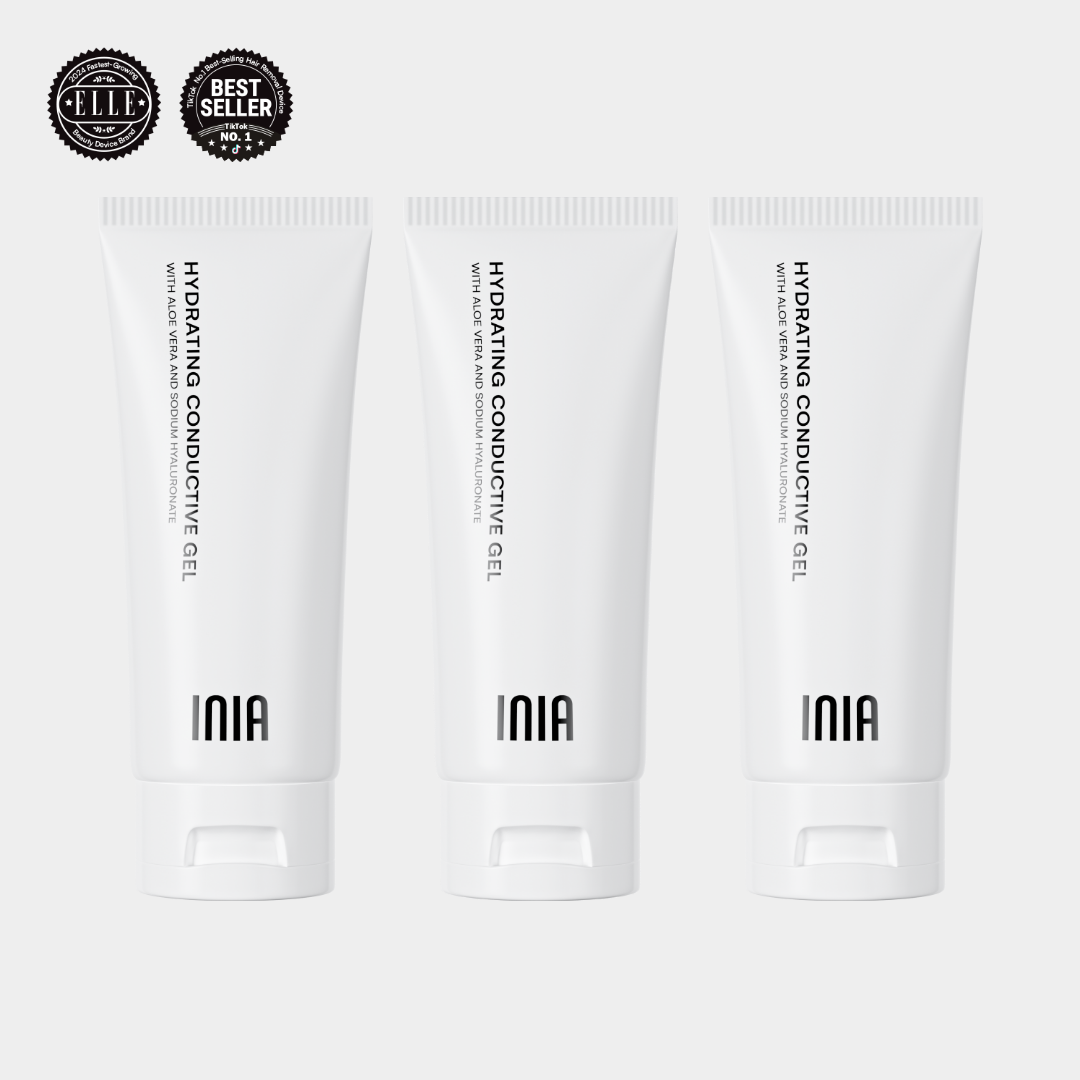INIA Hydrating Conductive Gel. Conductive gel for skin. Best selling skincare product.