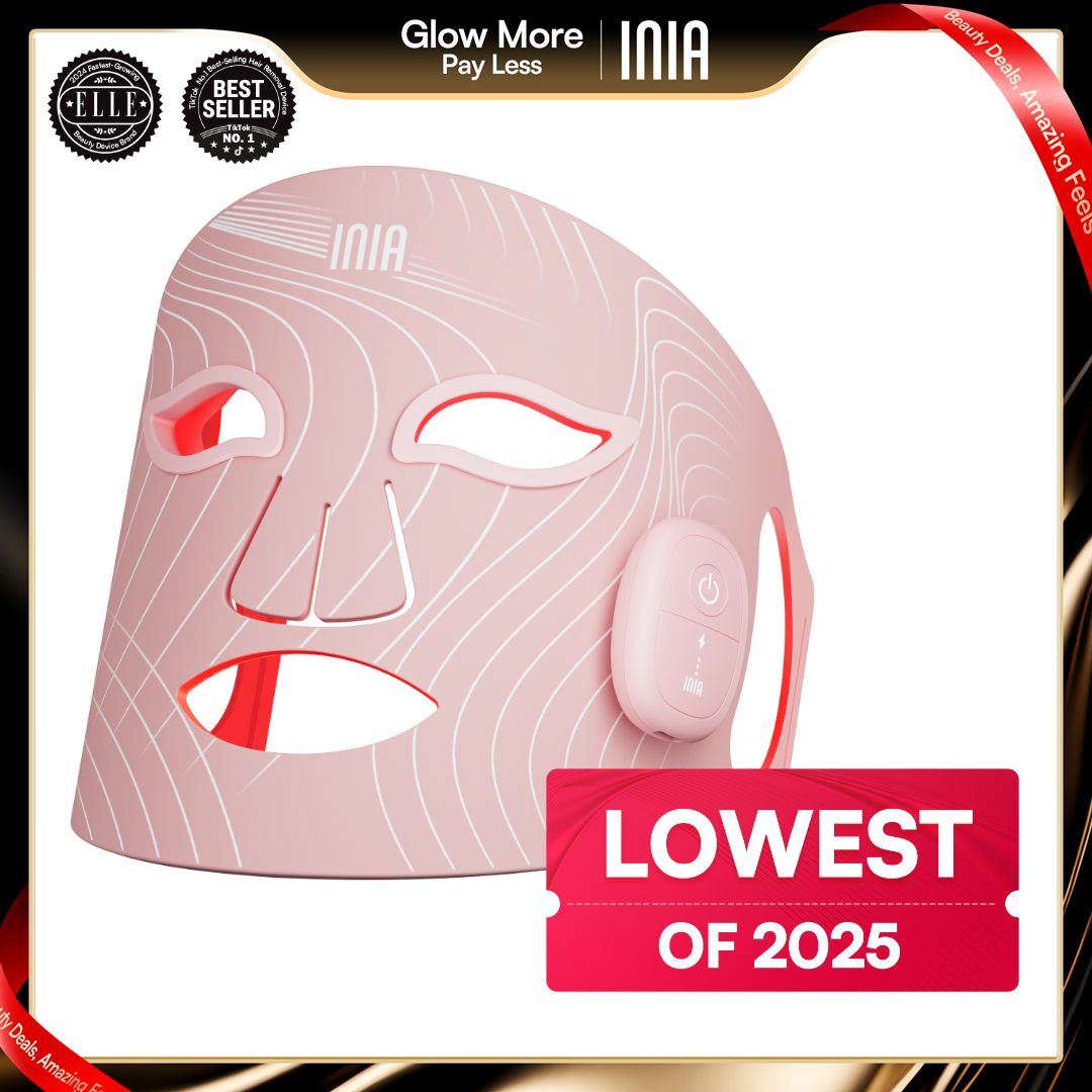 Máscara de terapia de luz roja inalámbrica INIA GLOW