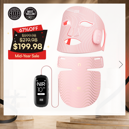 INIA Red Light Therapy Set for Face, Neck, and Chest