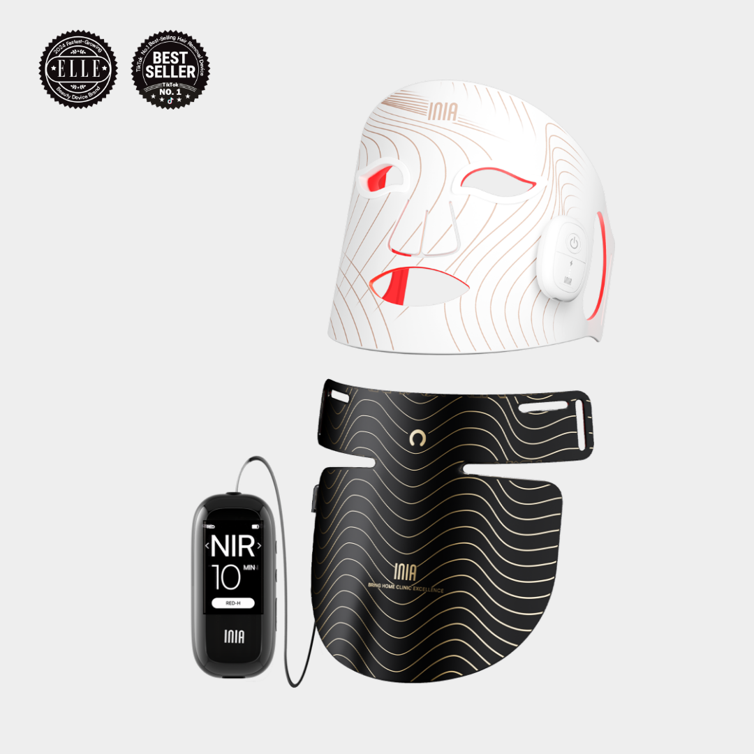 Kit de terapia de luz roja INIA para rostro, cuello y escote