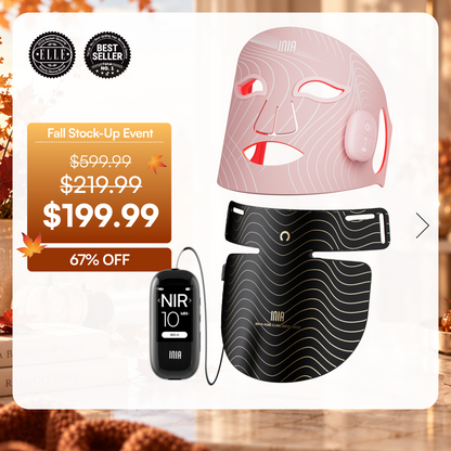 INIA Red Light Therapy Set for Face, Neck, and Chest