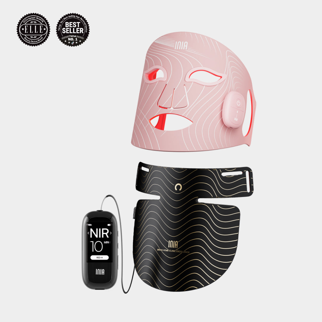Kit de terapia de luz roja INIA para rostro, cuello y escote