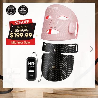 INIA Red Light Therapy Set for Face, Neck, and Chest