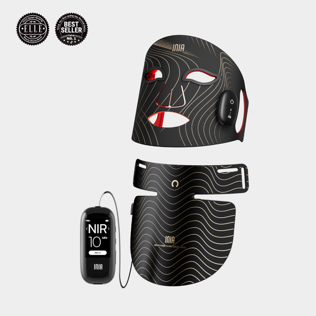 INIA Advanced Red Light Therapy Set for Face, Neck, and Chest