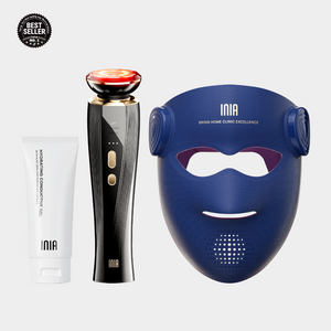 Black / INIA Complete Contour & GLOW 4D Face (Sculpt & Glow — Define Your Contours + Boost Your Glow) / Blue